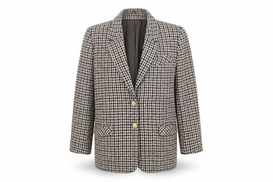 Accolade Womens Brown Plaid Nylon Jacket Blazer Size 14