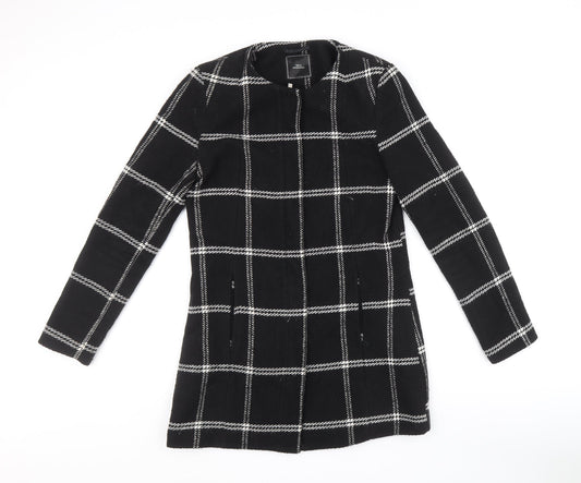 NEXT Womens Black Geometric Jacket Size 8 Zip