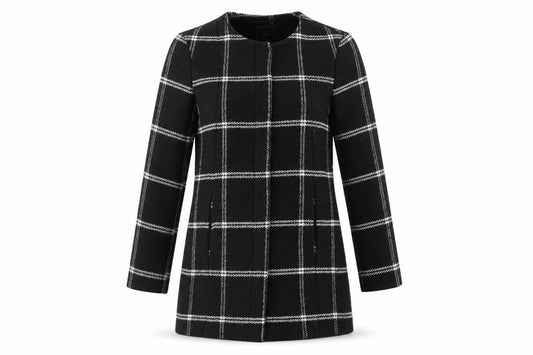Next Womens Black Geometric Jacket Size 8 Zip