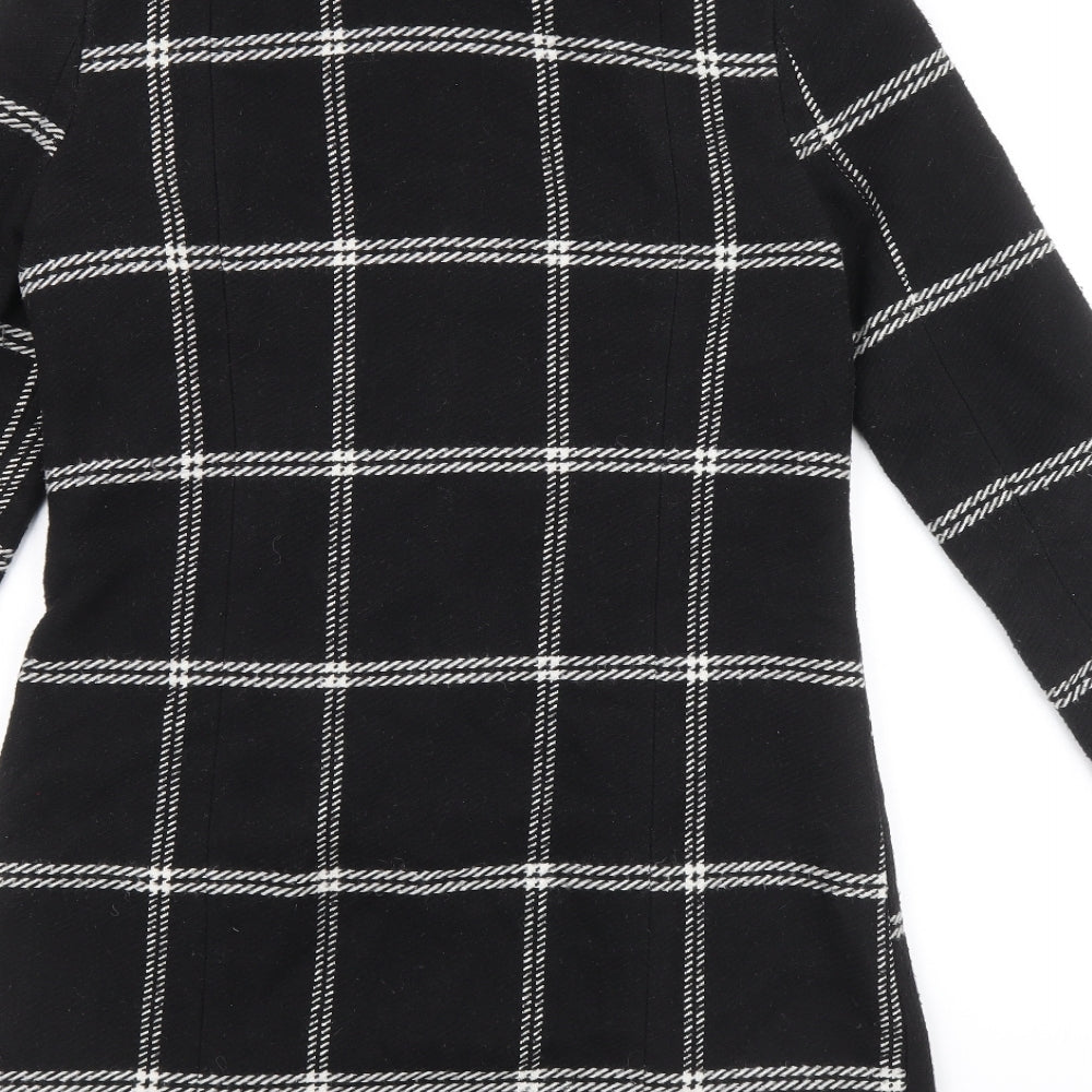 NEXT Womens Black Geometric Jacket Size 8 Zip