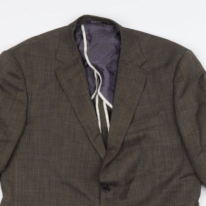 Sacoor Mens Grey Wool Jacket Blazer Size 54 Regular - Five button sleeve