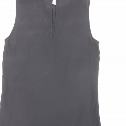 H&M Womens Grey Polyester Basic Tank Size 8 Round Neck