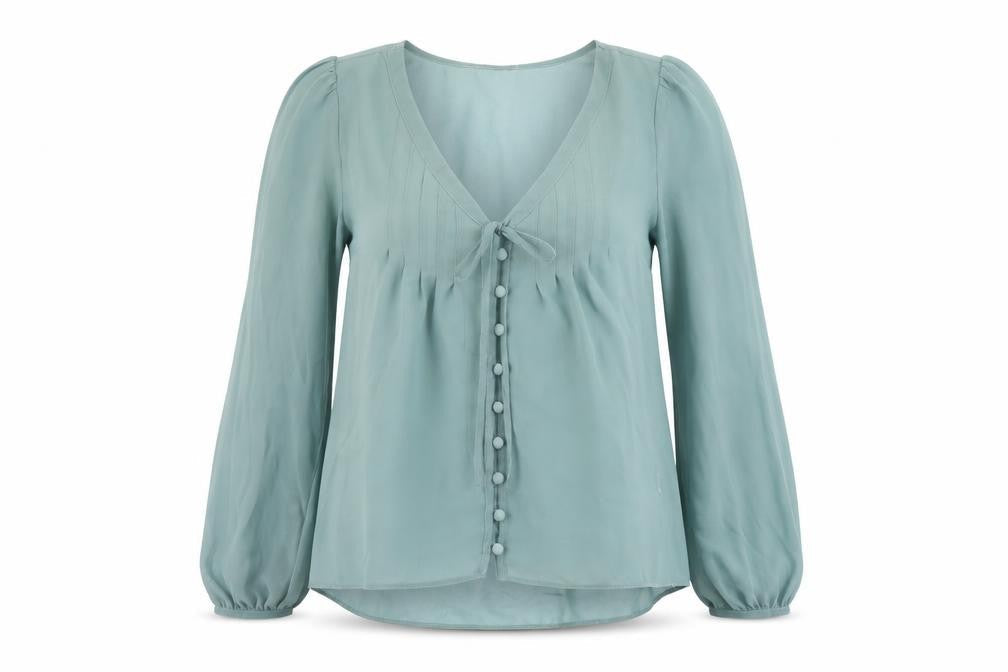 Pins & Needles Womens Green Polyester Basic Blouse Size S V-Neck