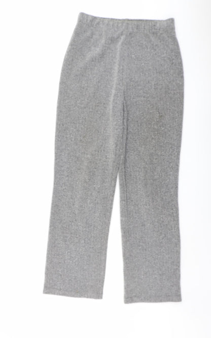 Dash Womens Grey Polyester Trousers Size 10 L27 in Regular