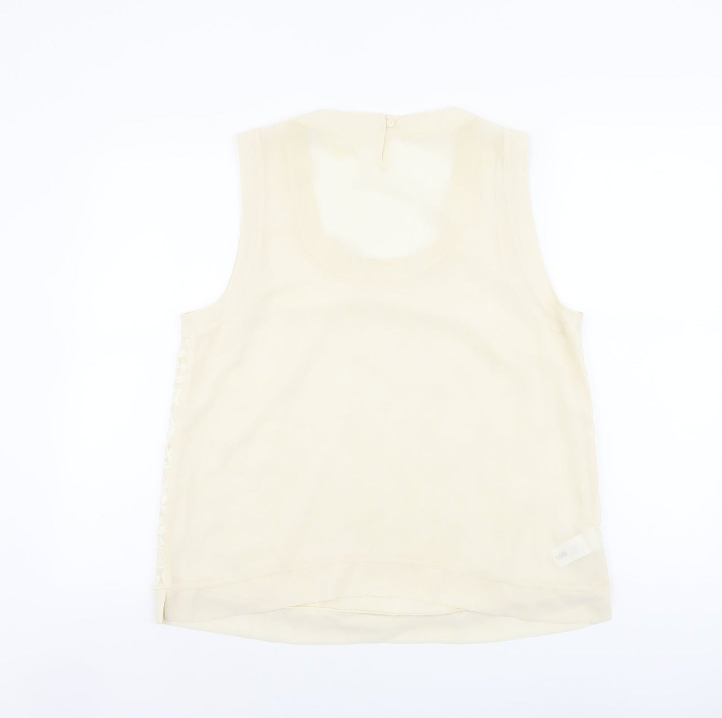 NEXT Womens Beige Floral Polyester Basic Tank Size 16 Scoop Neck