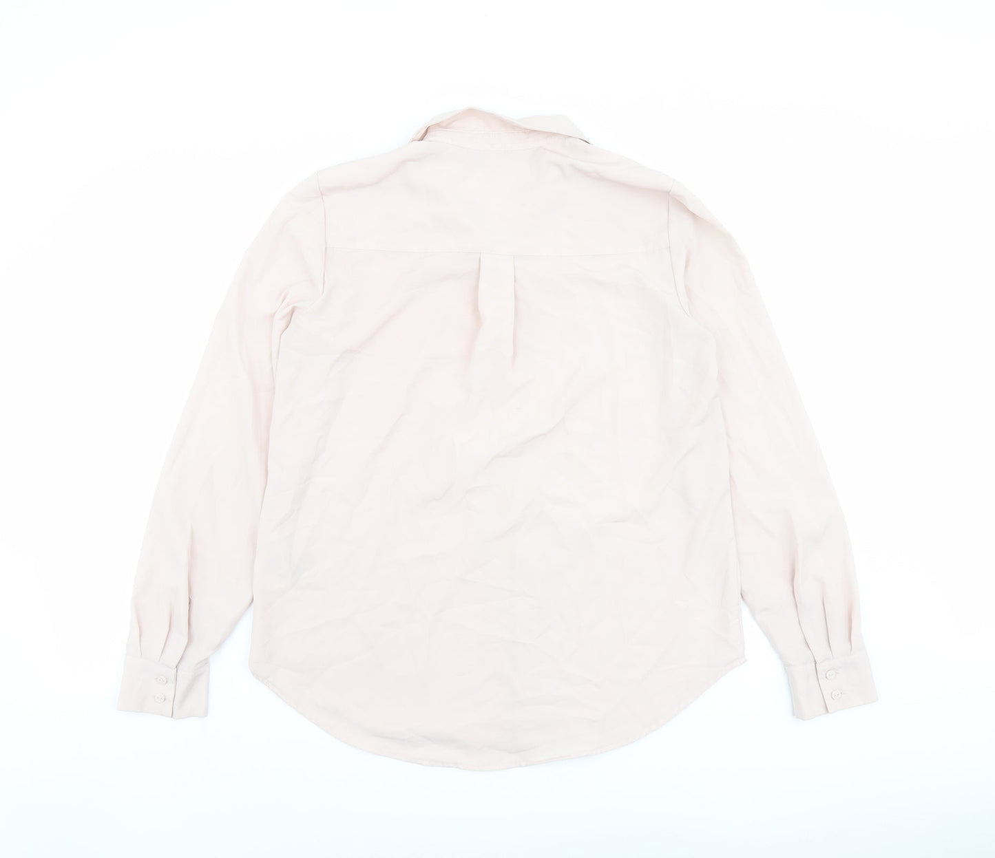 H&M Womens Pink Polyester Basic Button-Up Size 6 Collared