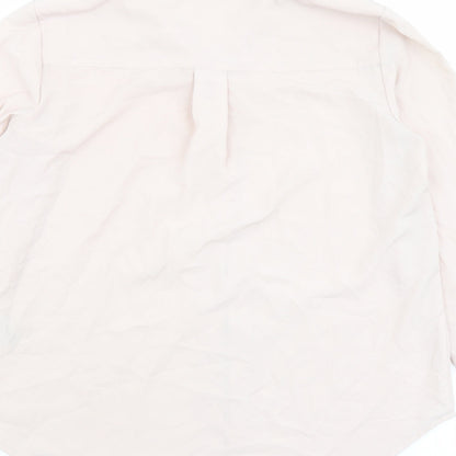 H&M Womens Pink Polyester Basic Button-Up Size 6 Collared