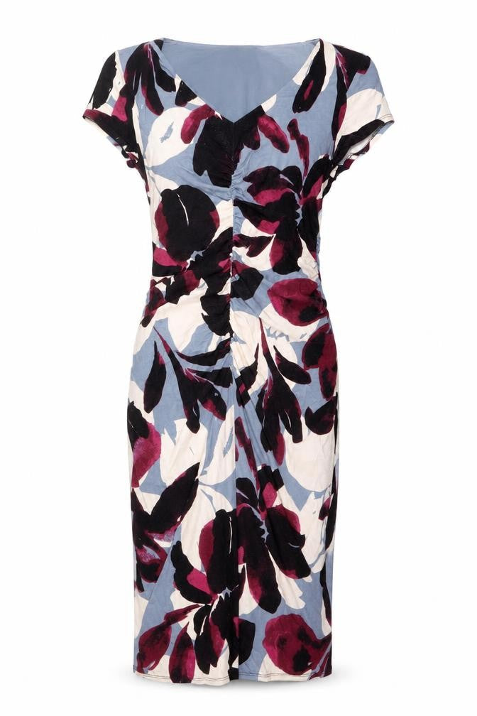 Phase Eight Womens Multicoloured Floral Viscose Sheath Size 10 V-Neck Pullover