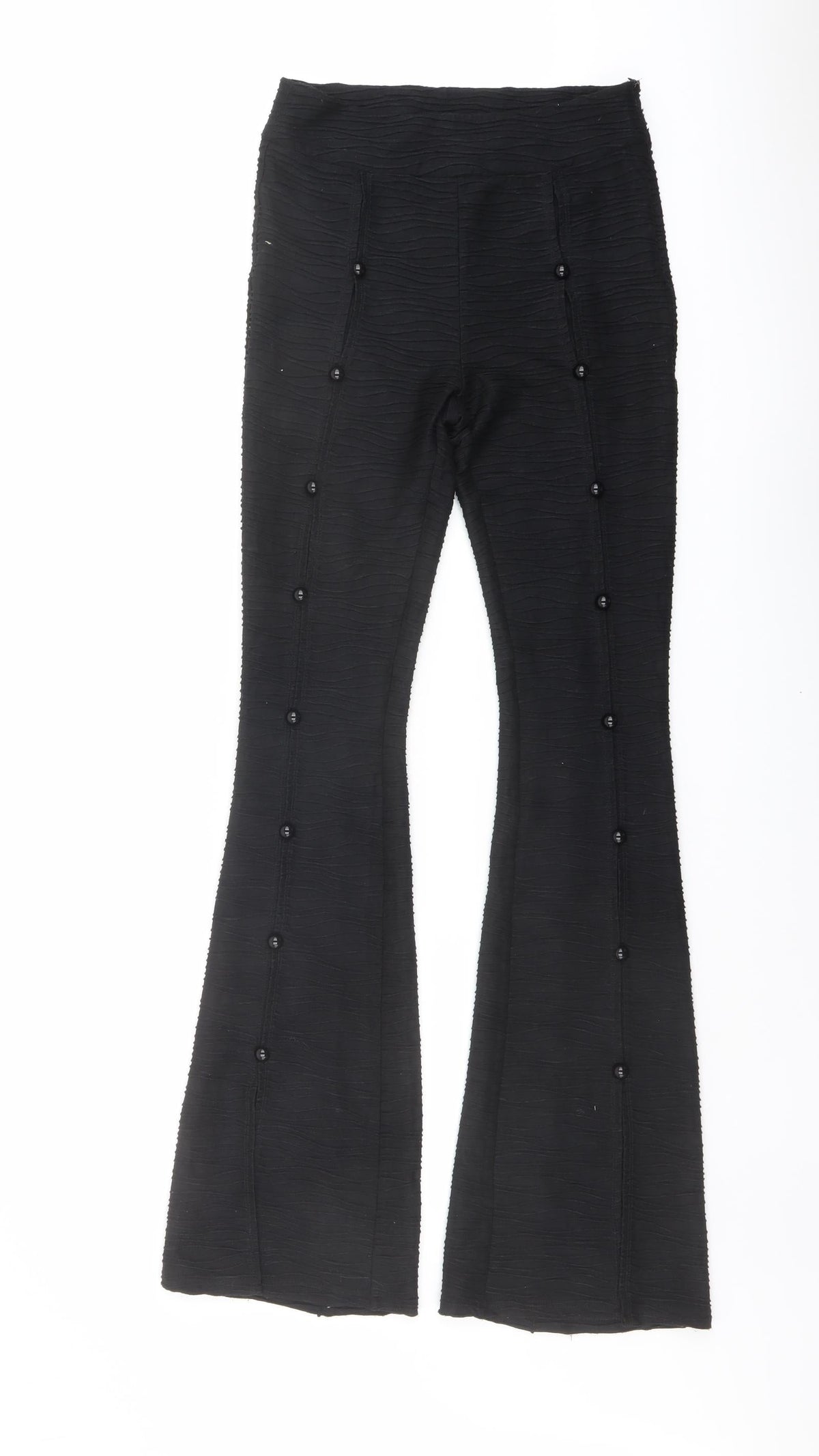 Solado Womens Black Polyester Trousers Size S L33 in Regular Zip