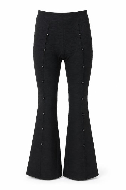 Solado Womens Black Polyester Trousers Size S L33 in Regular Zip