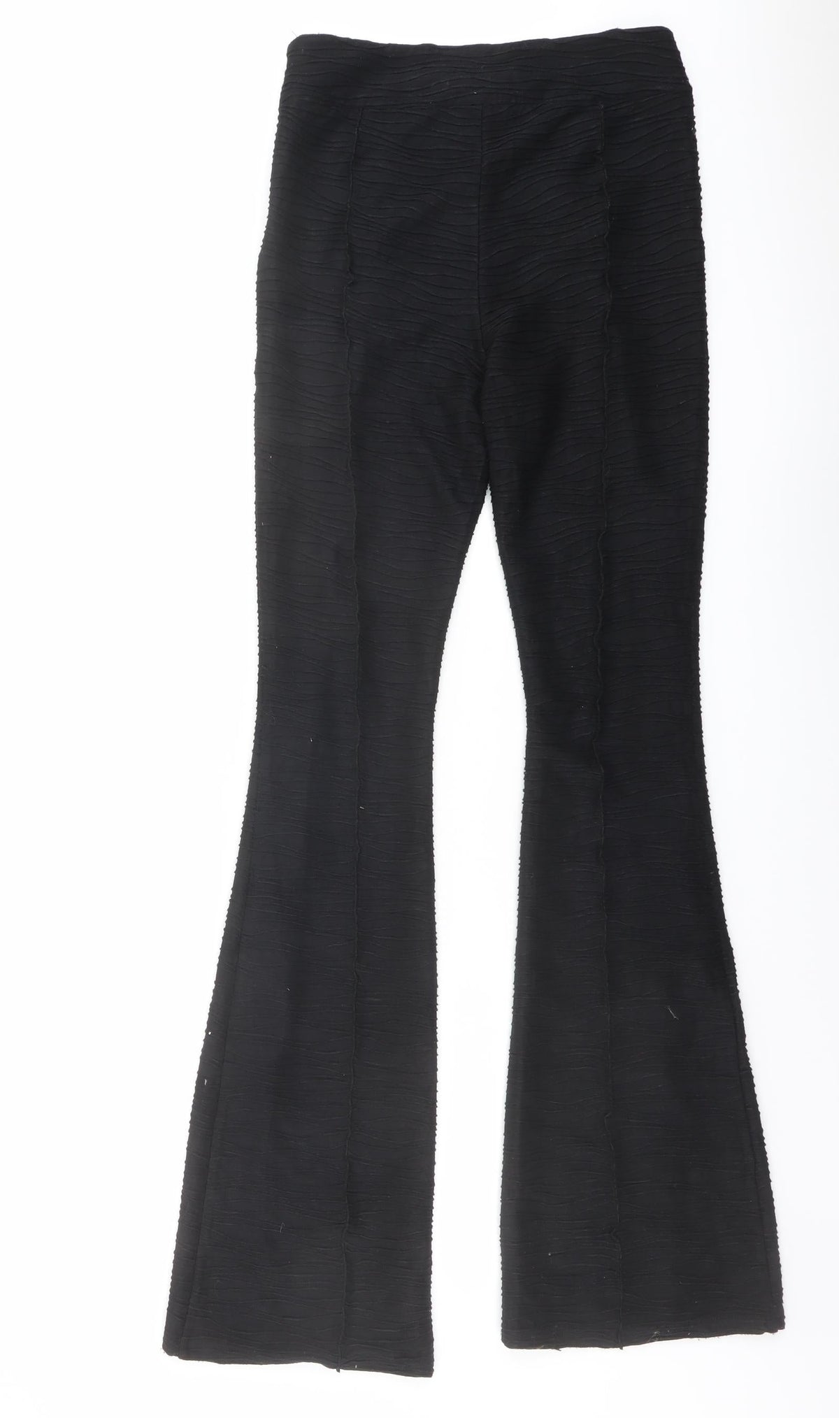 Solado Womens Black Polyester Trousers Size S L33 in Regular Zip