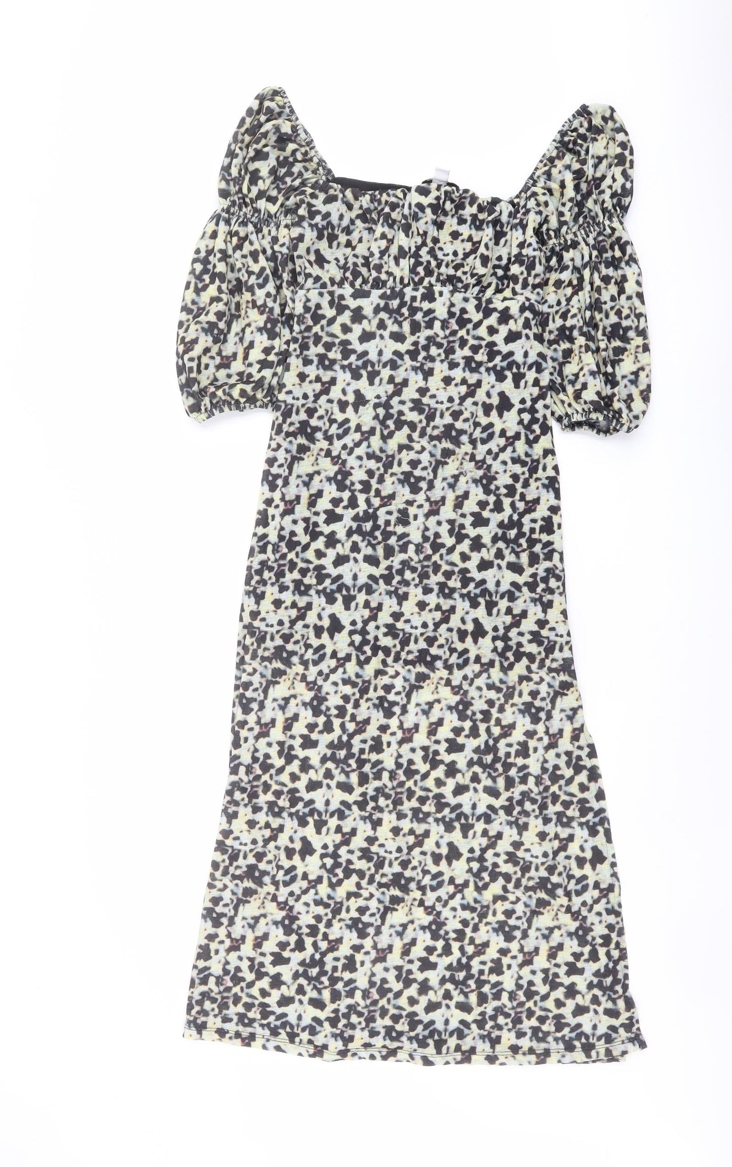Topshop Womens Multicoloured Animal Print Polyester A-Line Size 8 Square Neck Pullover