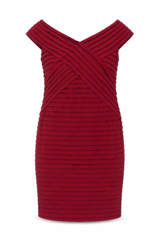 Per Una Womens Pink Polyester Pencil Dress Size 14 V-Neck Pullover - Textured