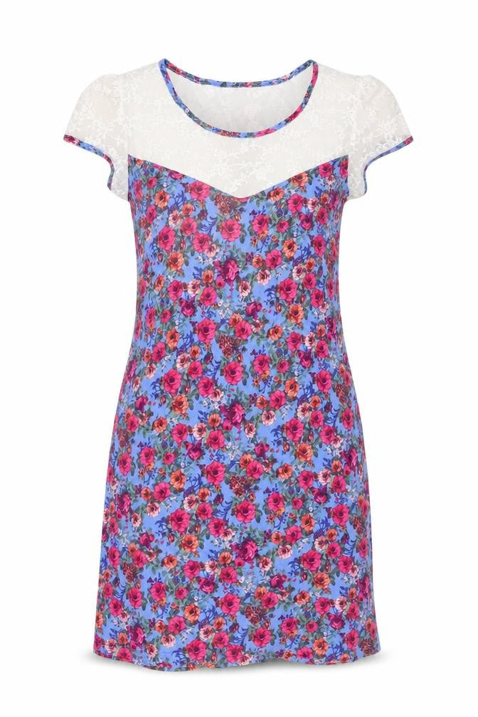 Dunnes Stores Womens Multicoloured Floral Cotton A-Line Size 18 Round Neck Pullover