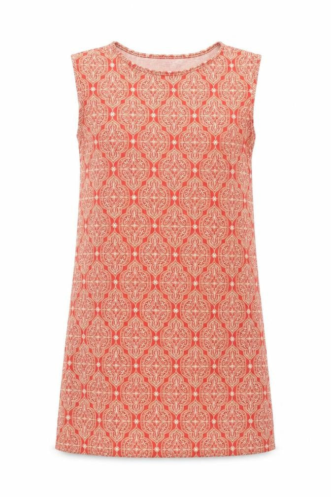 Boohoo Womens Orange Geometric Polyester Shift Size 10 Boat Neck Pullover