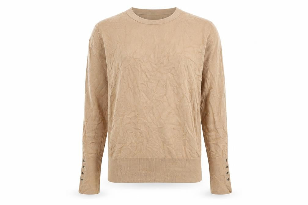 Zara Womens Beige Round Neck Viscose Pullover Jumper Size L