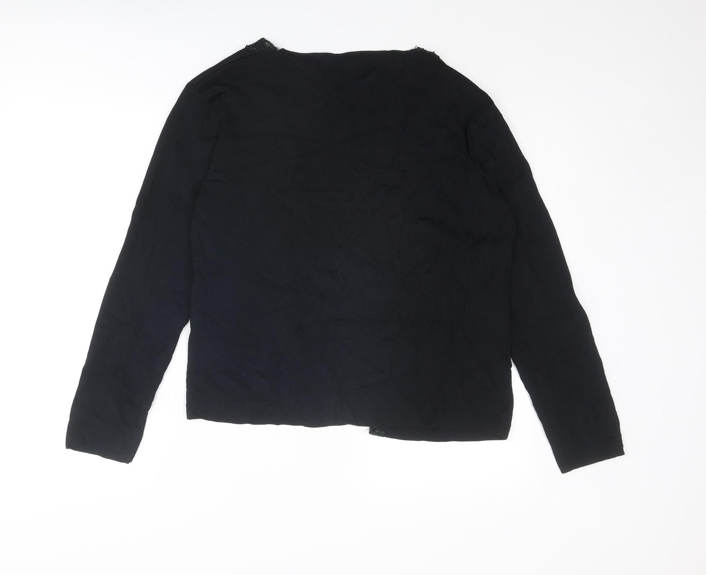 Debbie Morgan Womens Black V-Neck Viscose Cardigan Jumper Size L