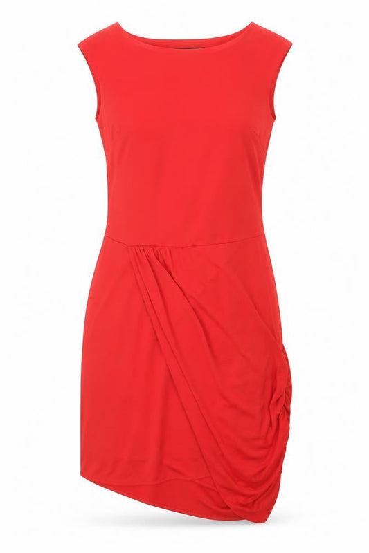 Zara Womens Red Polyester Shift Size L Boat Neck Pullover