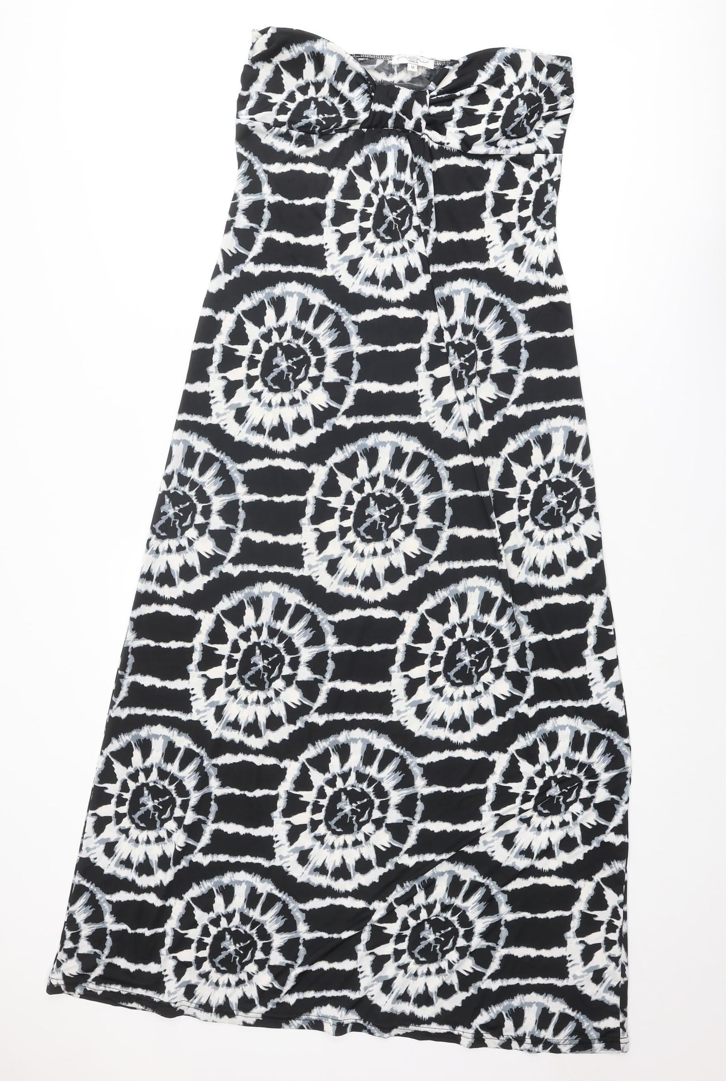 New Look Womens Black Geometric Polyester Maxi Size M Sweetheart Pullover - Strapless
