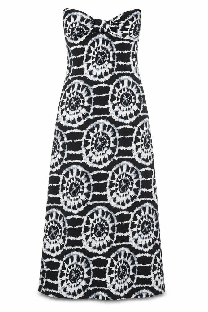 New Look Womens Black Geometric Polyester Maxi Size M Sweetheart Pullover - Strapless