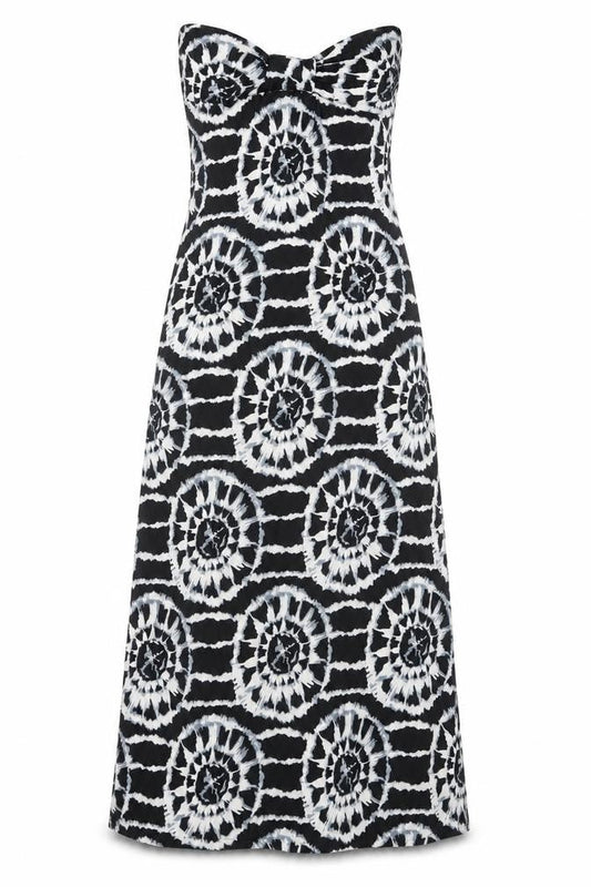 New Look Womens Black Geometric Polyester Maxi Size M Sweetheart Pullover - Strapless