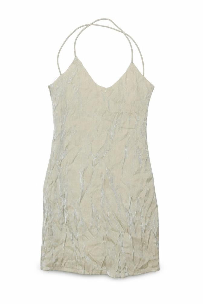 Goldie Womens Beige Polyester Mini Size M Scoop Neck Zip