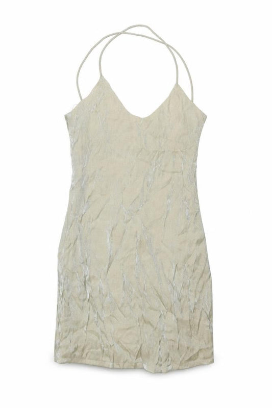 Goldie Womens Beige Polyester Mini Size M Scoop Neck Zip