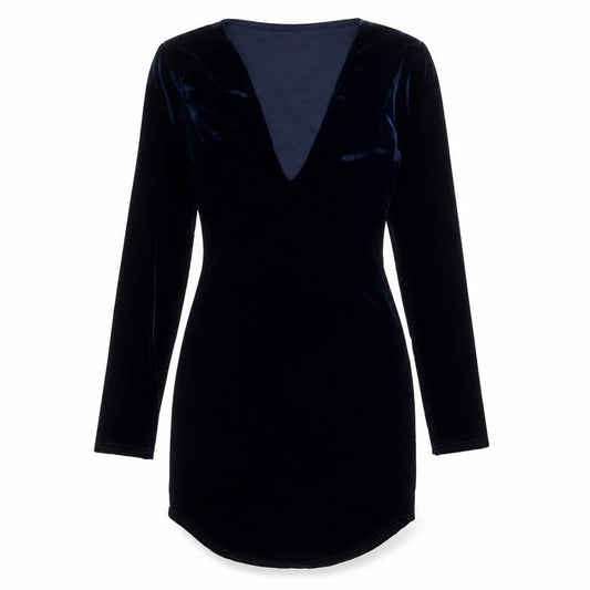 Missguided Womens Blue Polyester Shift Size 6 V-Neck Pullover