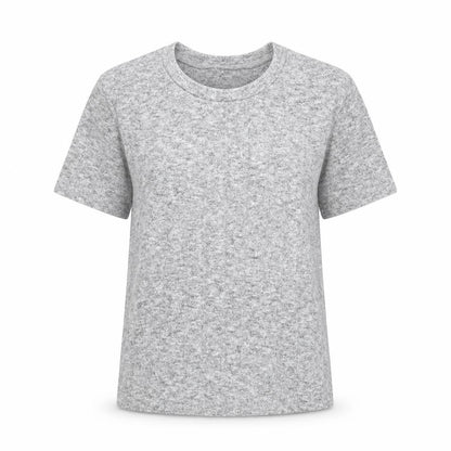 Zara Womens Grey Geometric Polyester Basic T-Shirt Size S Round Neck