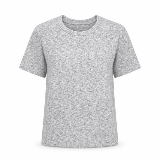 Zara Womens Grey Geometric Polyester Basic T-Shirt Size S Round Neck