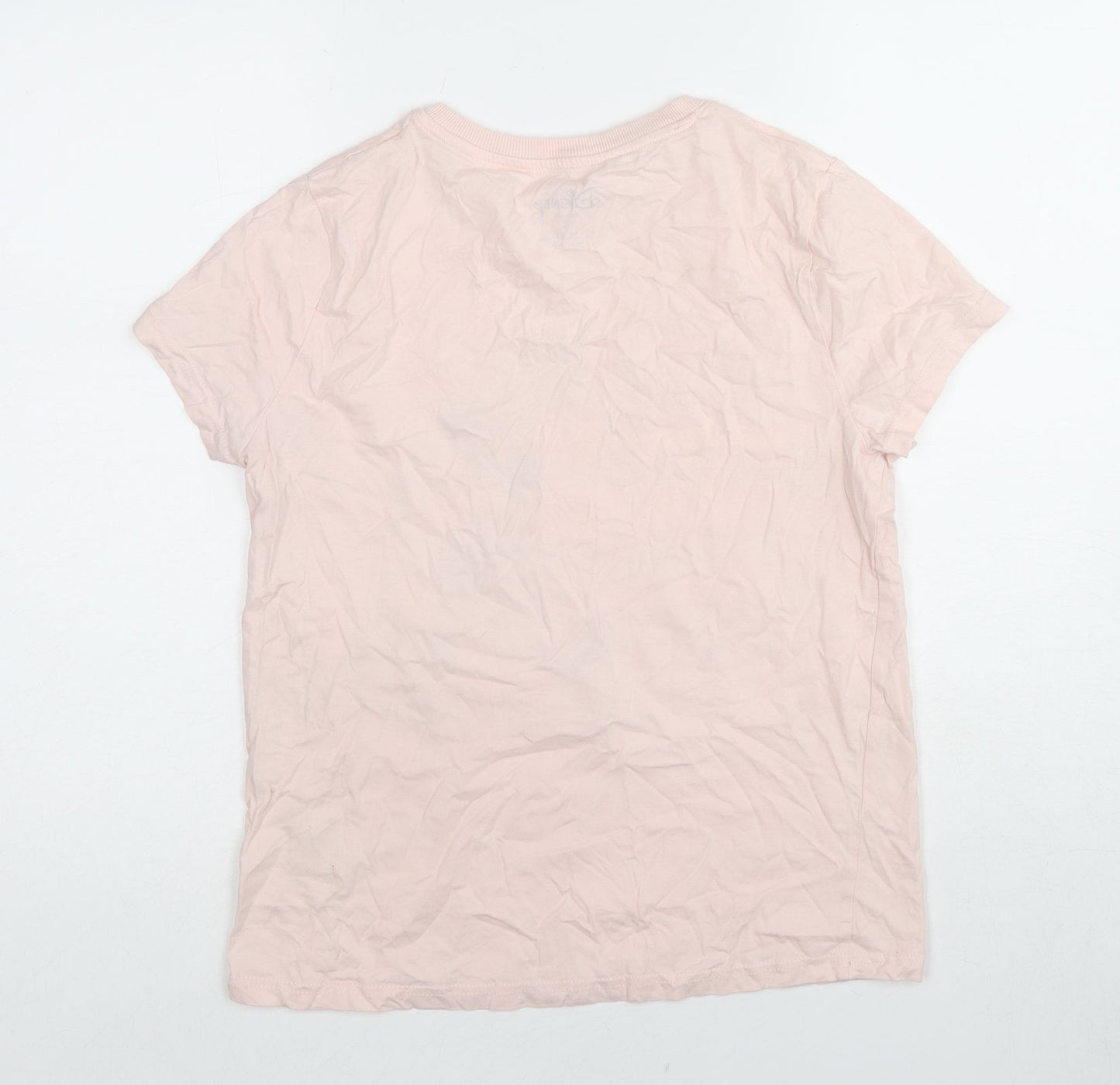 Disney Womens Pink Cotton Basic T-Shirt Size 6 Crew Neck - Minnie Mouse Size 6-8