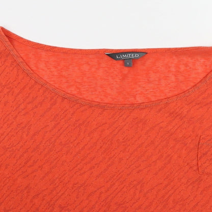 Marks & Spencer Womens Red Animal Print Polyester Basic T-Shirt Size 12 Boat Neck