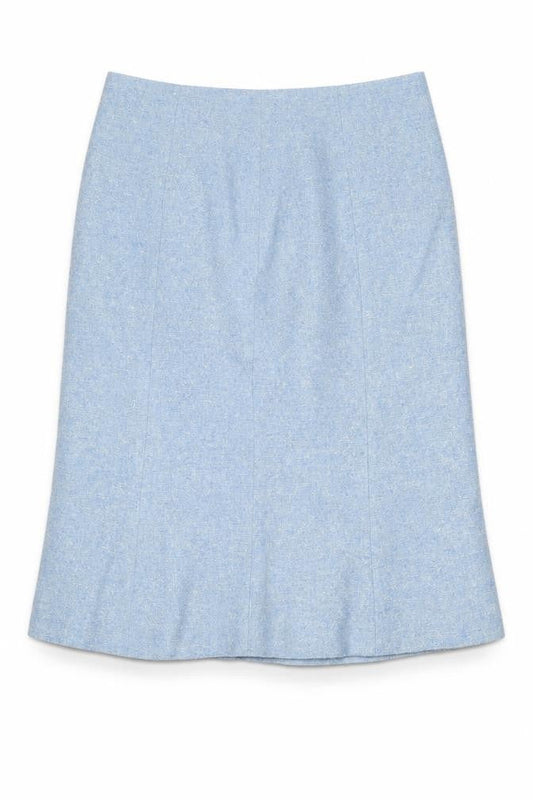 Adolfo Domingez Womens Blue Silk A-Line Skirt Size 28 in Zip