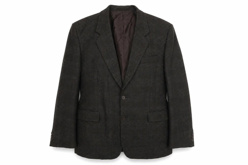 Chatleys Mens Grey Plaid Wool Jacket Suit Jacket Size 44 Regular