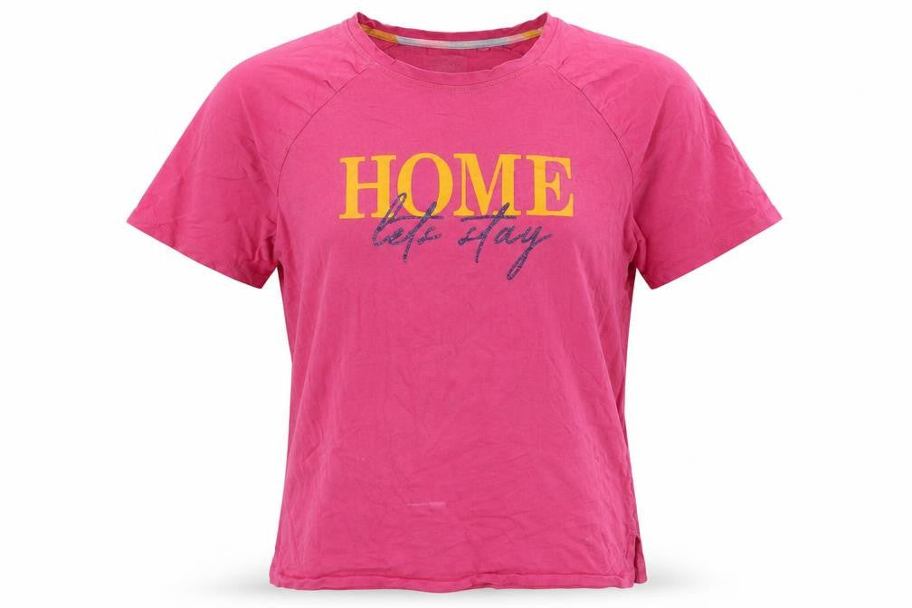 NEXT Womens Pink Cotton Basic T-Shirt Size S Round Neck - Home Let's Party