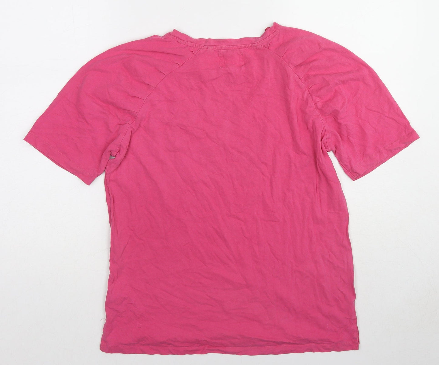 NEXT Womens Pink Cotton Basic T-Shirt Size S Round Neck - Home Let's Party