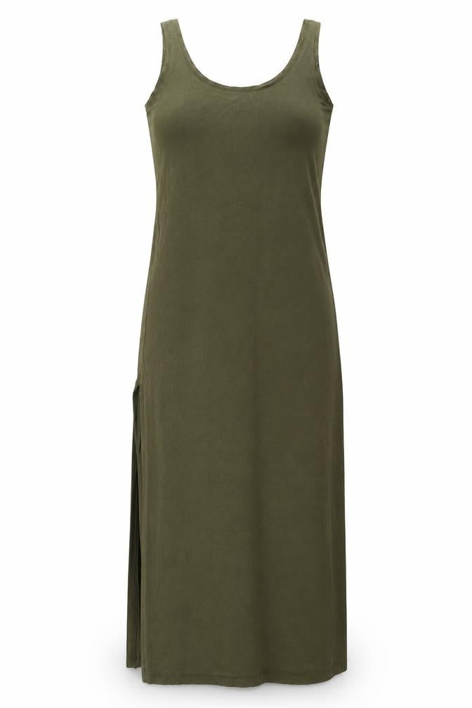 VILA Womens Green Cotton Maxi Size S Scoop Neck Pullover