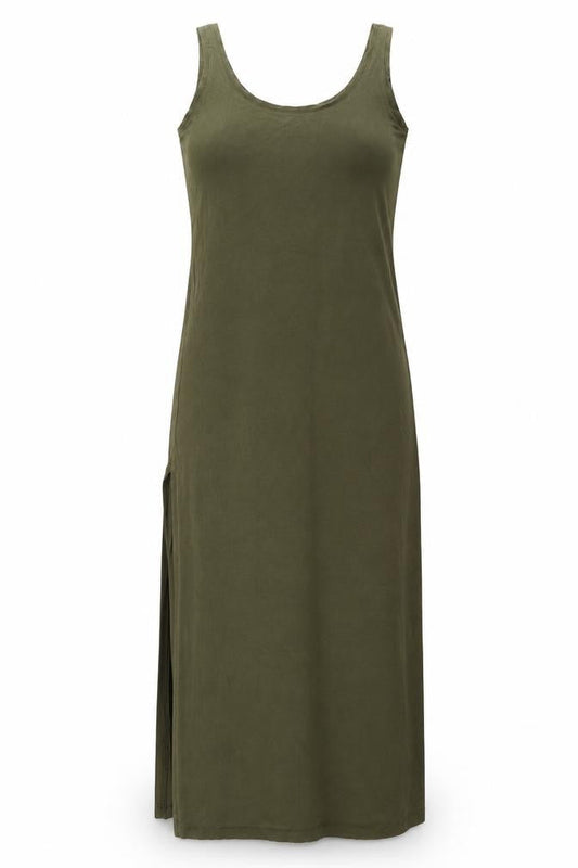 VILA Womens Green Cotton Maxi Size S Scoop Neck Pullover