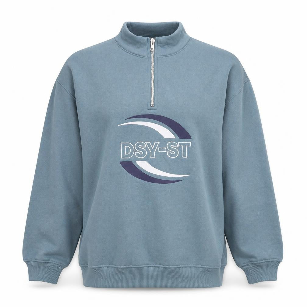 DSY-ST Womens Blue Polyester Pullover Sweatshirt Size 8 Pullover