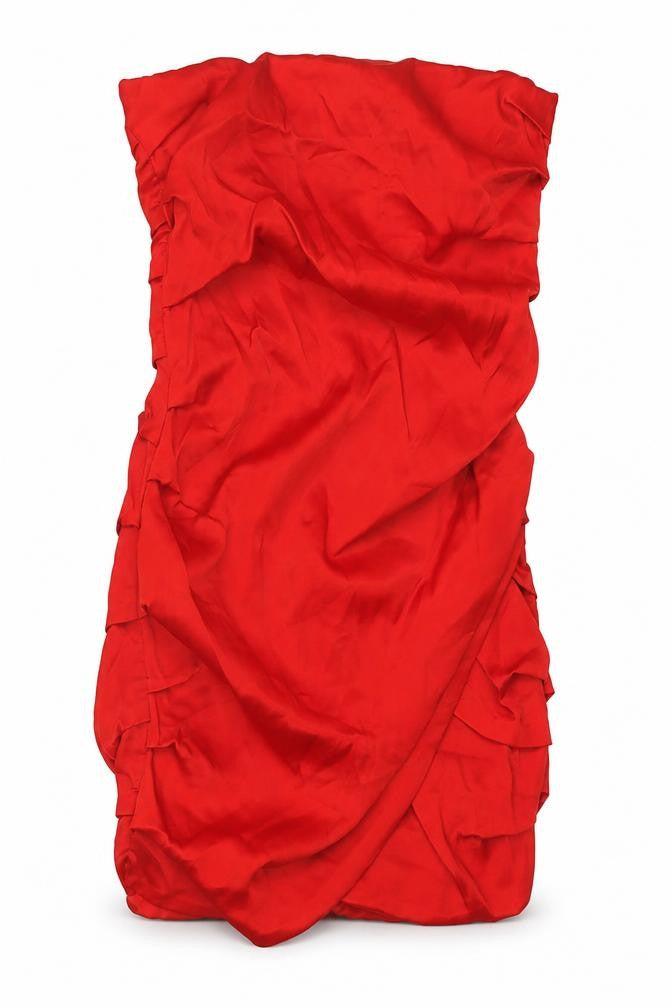 Zara Womens Red Polyester Bodycon Size XS Off the Shoulder Zip