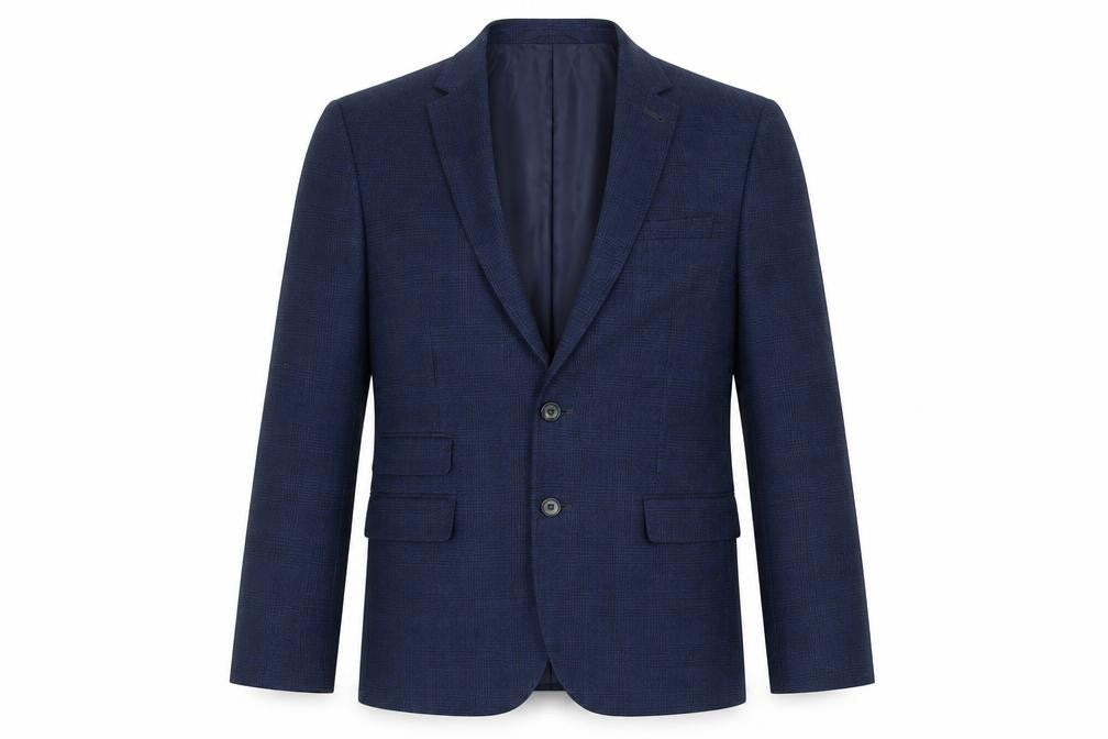 Sawyers + Hendricks London Mens Blue Polyester Jacket Suit Jacket Size 44 Regular