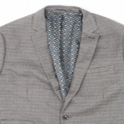ONESIX5IVE5ive Mens Brown Geometric Polyester Jacket Suit Jacket Size 44 Regular