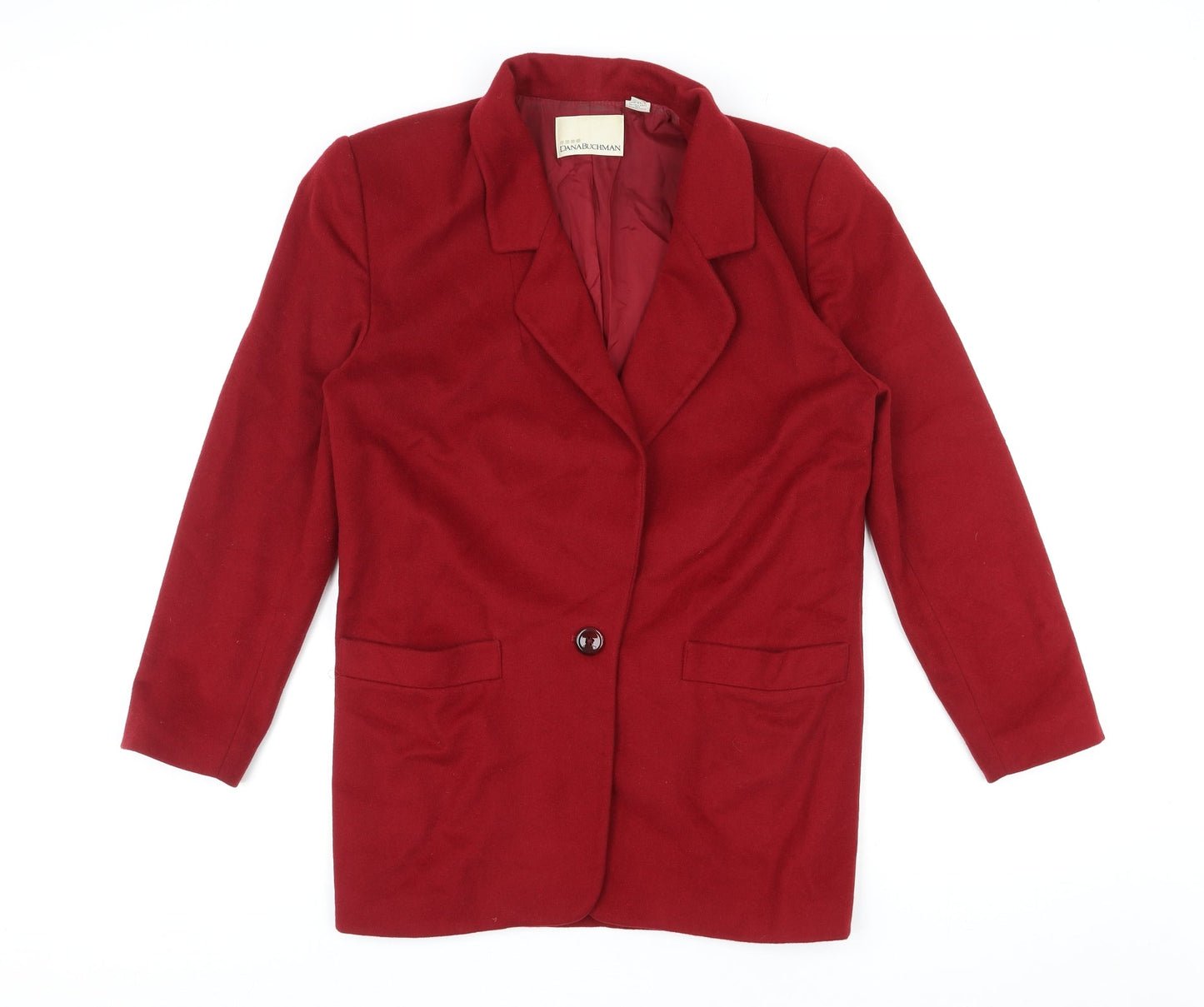 Dana Buchman Womens Red Jacket Blazer Size 4 Button