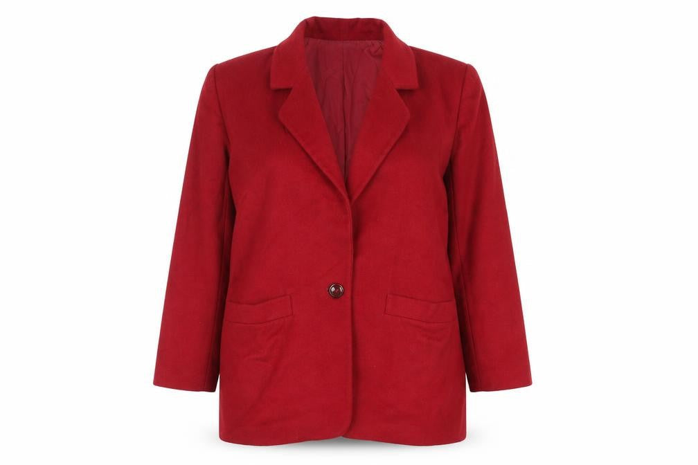 Dana Buchman Womens Red Jacket Blazer Size 4 Button