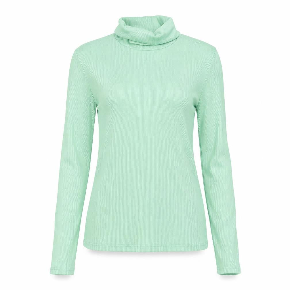 Marks & Spencer Womens Green Roll Neck Cotton Pullover Jumper Size 8