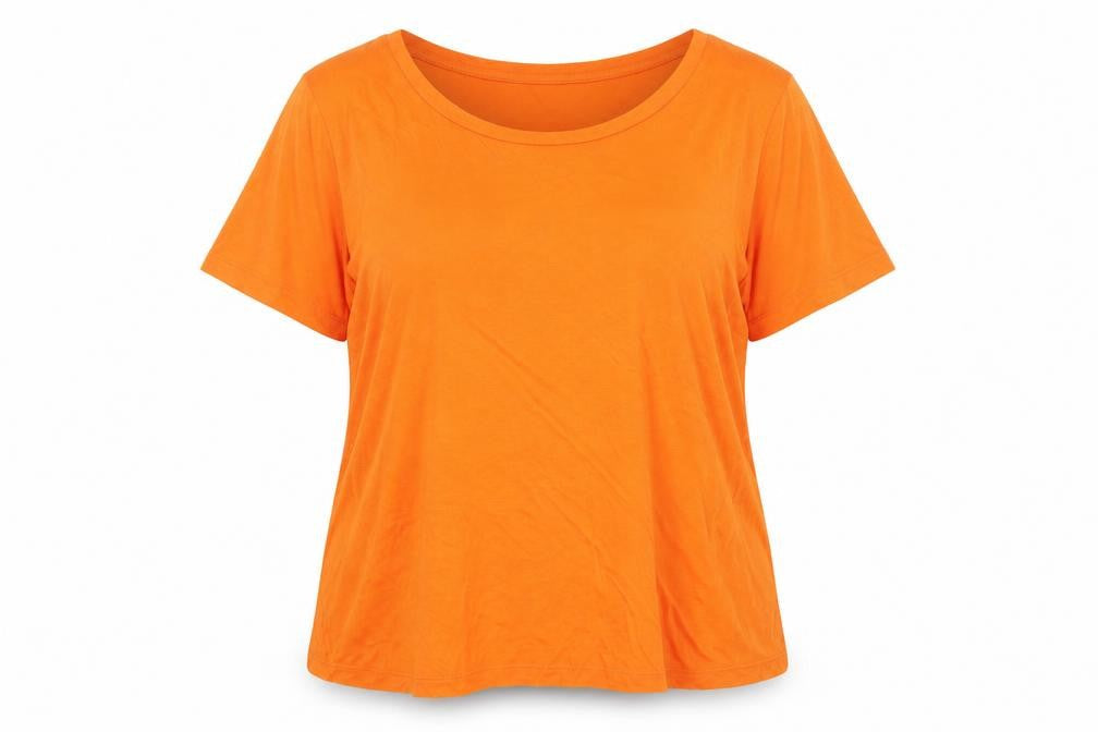 Warehouse Womens Orange Polyester Basic T-Shirt Size 16 Round Neck