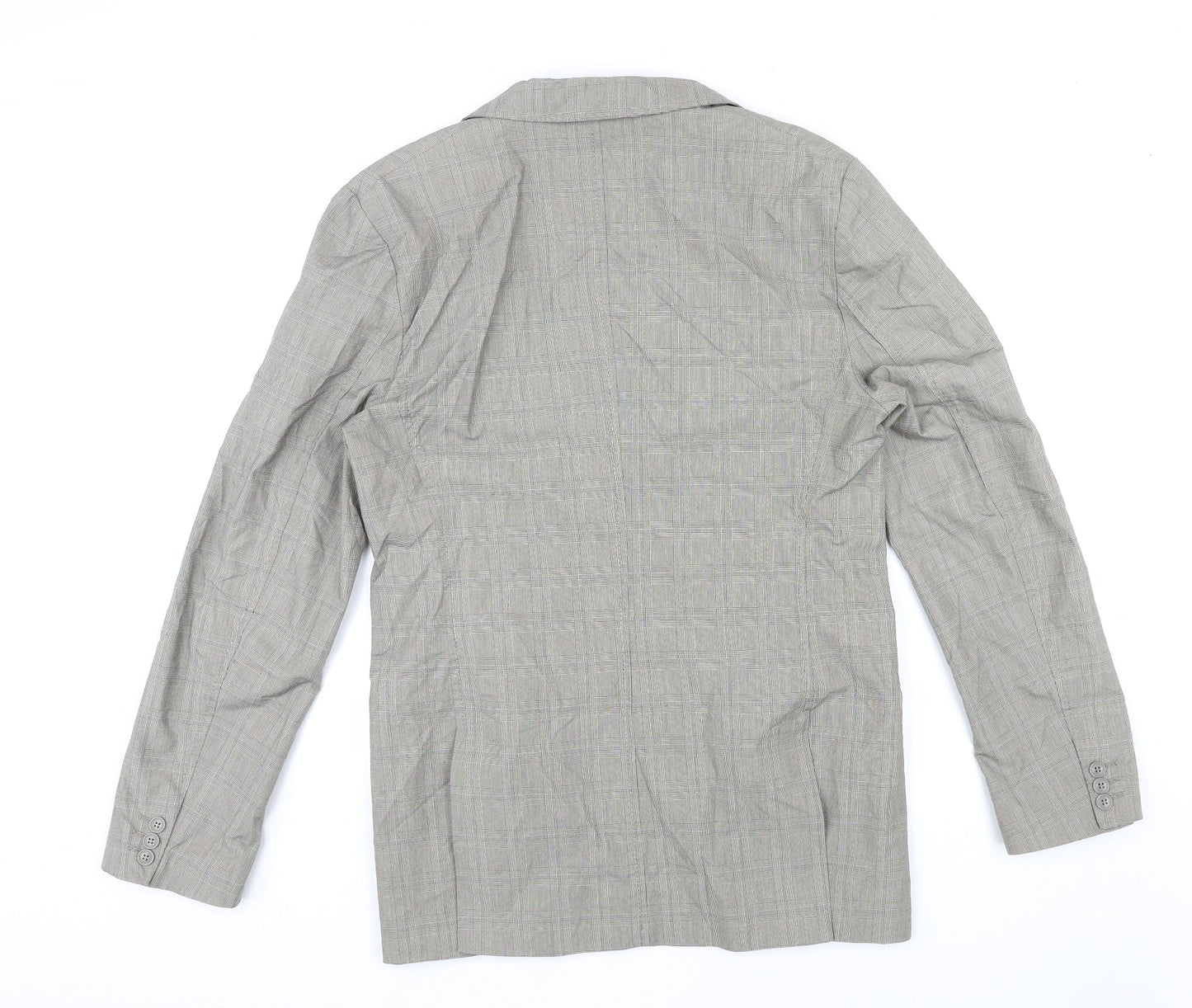 French Connection Mens Grey Plaid Cotton Jacket Suit Jacket Size 40 Regular