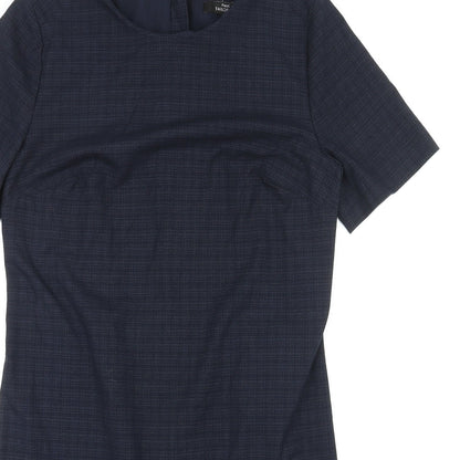 Next Womens Blue Polyester A-Line Size 12 Round Neck Zip