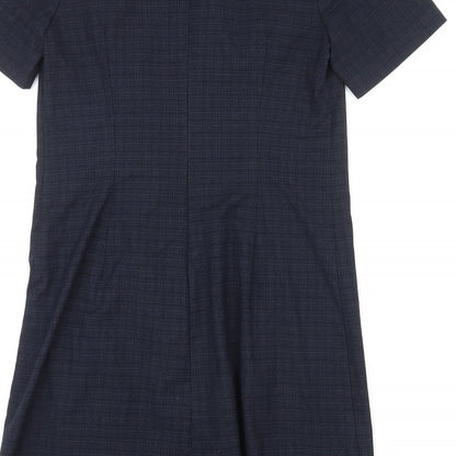 Next Womens Blue Polyester A-Line Size 12 Round Neck Zip