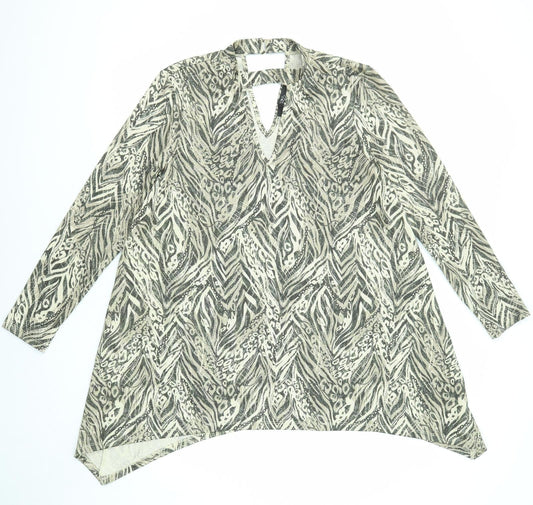 Star by Julien Macdonald Womens Multicoloured Geometric Polyester Trapeze & Swing Size 16 Round Neck Button